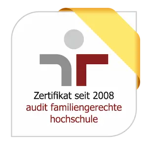 Logo: Certificate since 2008 - audit family-friendly university